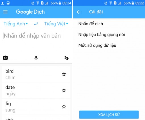 Cách sử dụng ứng dụng Dịch trên Android