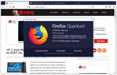 Firefox 57 Quantum với nhiều cải tiến