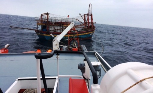 Cứu chín ngư dân tàu cá trôi dạt trên biển