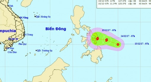 Xuất hiện áp thấp nhiệt đới gần biển Đông