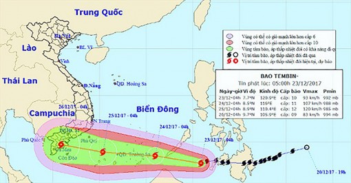 Chuẩn bị lực lượng và phương tiện ứng phó bão Tembin