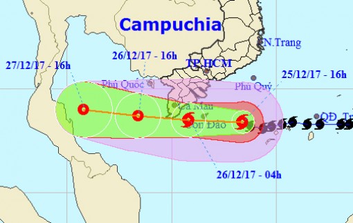 Bão số 16 tiếp tục yếu dần, Nam Bộ có mưa rất to