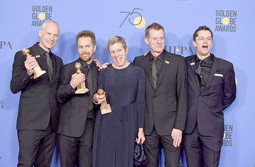 “Three Billboards Outside Ebbing, Missouri” thắng lớn tại Quả cầu vàng 2018