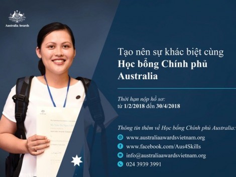 Công bố tiếp nhận hồ sơ Học bổng Chính phủ Australia năm 2018