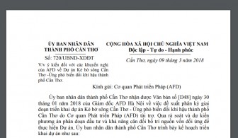 Phân kỳ đầu tư Dự án Kè bờ sông Cần Thơ-Ứng phó biến đổi khí hậu TP Cần Thơ giai đoạn 2018-2022