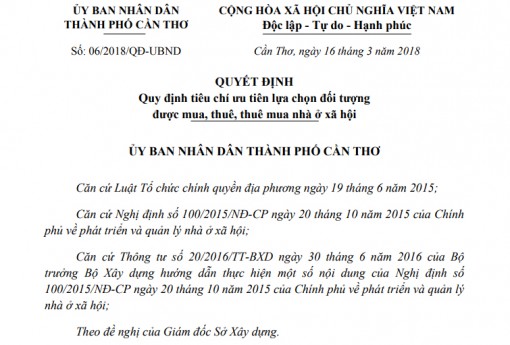 Tiêu chí ưu tiên

lựa chọn đối tượng được mua, thuê, thuê mua nhà ở

xã hội