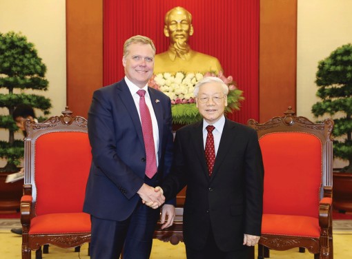 Tổng Bí thư Nguyễn Phú Trọng tiếp Chủ tịch Hạ viện Australia Tony Smith