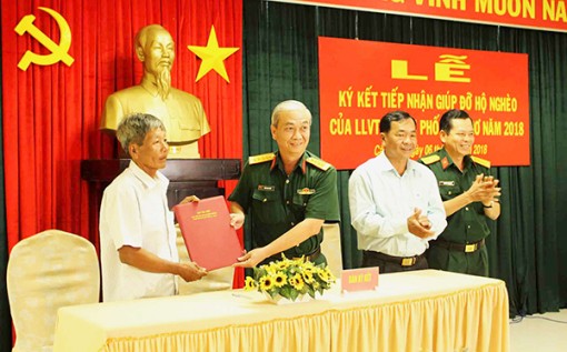 Bộ Chỉ huy Quân sự thành phố ký kết tiếp nhận giúp đỡ 106 hộ nghèo