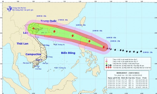 Siêu bão Mangkhut hướng thẳng vào Bắc Bộ