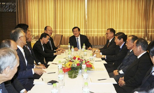 Nguyên Chủ tịch nước Trương Tấn Sang tiếp các doanh nghiệp Nhật Bản