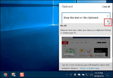Những điểm hấp dẫn mới của Clipboard 
trong Windows 10