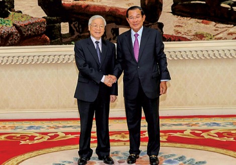 Tổng Bí thư, Chủ tịch nước Nguyễn Phú Trọng hội kiến Thủ tướng Campuchia Hun Sen