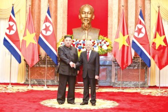 Tổng Bí thư, Chủ tịch nước Nguyễn Phú Trọng đón, hội đàm với Chủ tịch Triều Tiên Kim Jong-Un