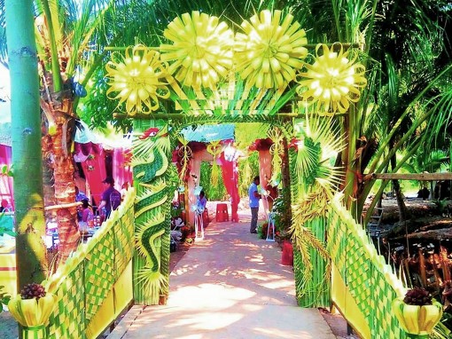 Tạo hình cổng cưới lá dừa - nét duyên miền Tây