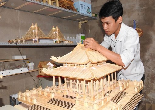 Độc đáo nghệ thuật tăm tre