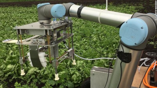 Robot thu hoạch rau và trái cây mềm