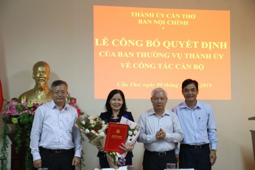 Đồng chí Lê Cẩm Thoa giữ chức Phó trưởng Ban Nội chính 
Thành ủy Cần Thơ