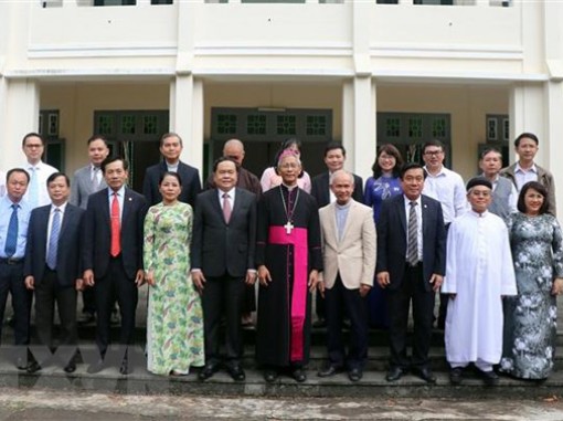 Chủ tịch Ủy ban Trung ương Mặt trận Tổ quốc Việt Nam thăm, chúc mừng Tòa Giám mục Giáo phận Quy Nhơn, Bình Định