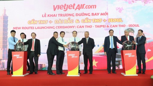 Khai trương 2 đường bay quốc tế kết nối Cần Thơ với Seoul và Đài Bắc