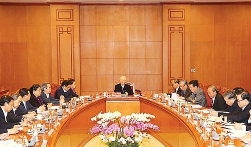 Tổng Bí thư, Chủ tịch nước Nguyễn Phú Trọng chủ trì họp Tiểu ban Văn kiện Đại hội XIII của Đảng