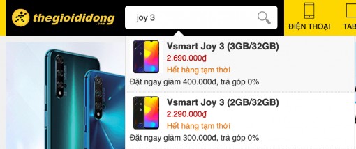 Vsmart Joy 3 xô đổ kỉ lục bán hàng phân khúc dưới 3 triệu đồng