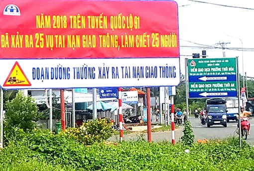 Phát huy hiệu quả bảng pano tuyên truyền trên tuyến đường thường xảy ra tai nạn giao thông