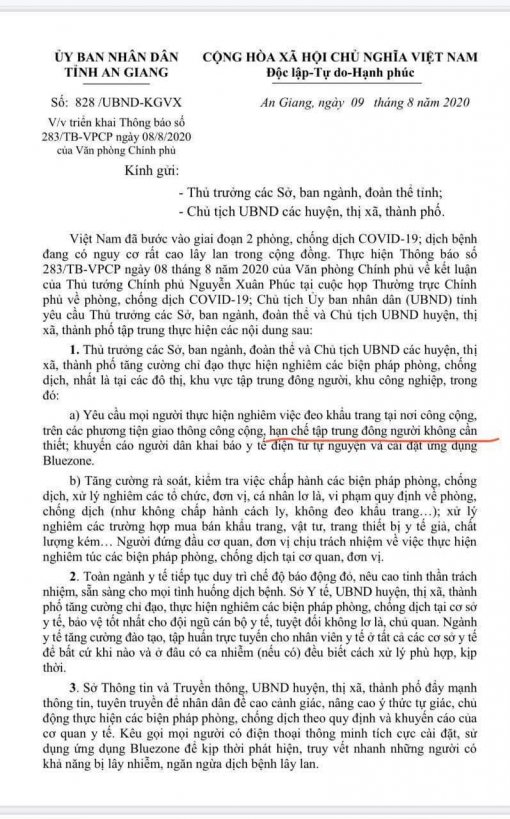 An Giang: Hạn chế tập trung đông người để phòng, chống dịch COVID-19