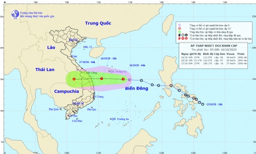 Áp thấp nhiệt đới sắp đổ bộ, mưa rất lớn nhiều ngày tại miền Trung