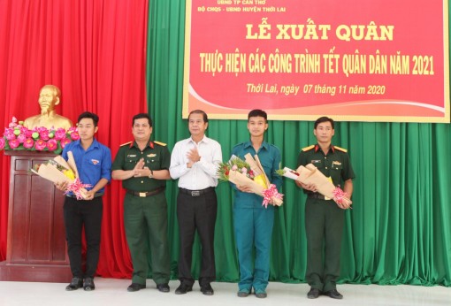 Xuất quân thực hiện các công trình Tết Quân Dân năm 2021