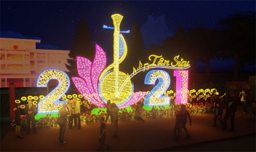 Chiêm ngưỡng thiết kế Đường đèn nghệ thuật “Sắc xuân Tây Đô” năm 2021