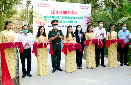 Khánh thành các công trình Tết Quân Dân năm 2021 ở xã Xuân Thắng