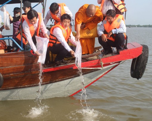 Thả cá về sông bảo vệ, tái tạo nguồn lợi thủy sản