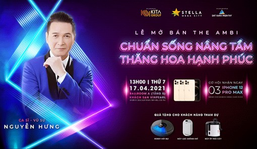 Ngôi sao ca nhạc Nguyễn Hưng tham dự lễ công bố Phân khu Ánh Sáng - The Ambi Stella Mega City