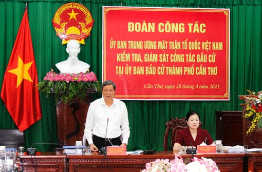 Ðoàn Ủy ban Trung ương MTTQVN kiểm tra, giám sát công tác bầu cử tại TP Cần Thơ