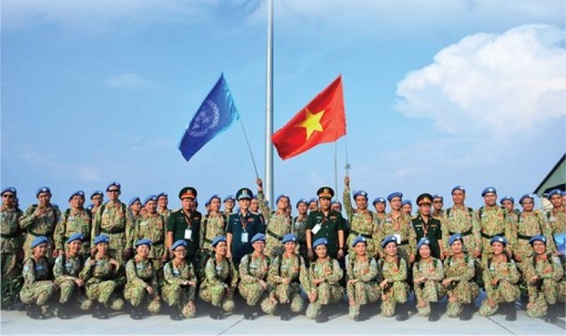 Vietnamese “blue beret” soldiers with aspirations for world peace