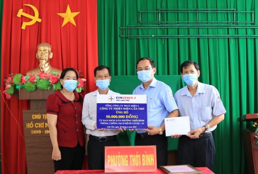 Công ty Nhiệt điện Cần Thơ hỗ trợ UBND phường Thới Bình, quận Ninh Kiều, TP. Cần Thơ cùng chung tay phòng chống dịch bệnh Covid-19