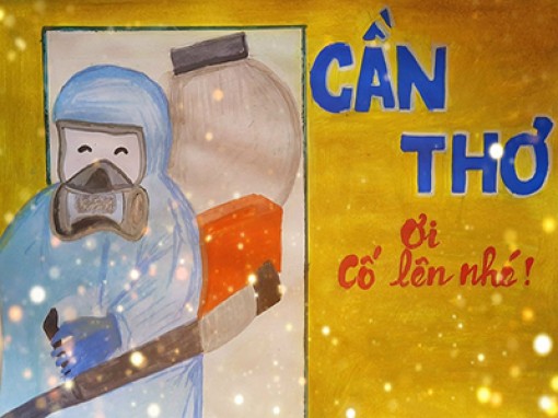 “Bửu tranh gạo” vẽ tranh về tuyến đầu chống dịch COVID-19