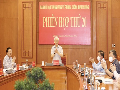 Tổng Bí thư Nguyễn Phú Trọng chủ trì Phiên họp thứ 20 Ban Chỉ đạo Trung ương về phòng, chống tham nhũng