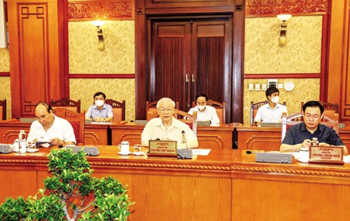 Tổng Bí thư chủ trì họp lãnh đạo chủ chốt về công tác phòng, chống dịch COVID-19