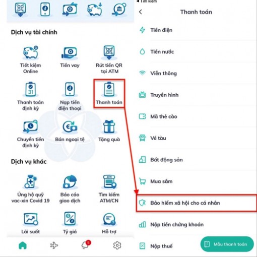 Đóng bảo hiểm xã hội tự nguyện, gia hạn thẻ bảo hiểm y tế qua ứng dụng trực tuyến