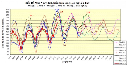 Cần Thơ: Triều cường lên cao trong những ngày sắp tới