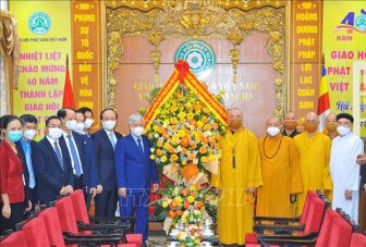 Chủ tịch Ủy ban T.Ư MTTQVN thăm, chúc mừng Giáo hội Phật giáo Việt Nam