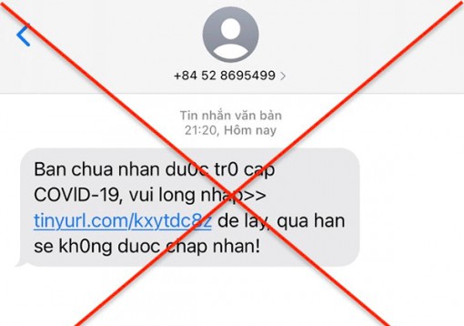 Cảnh giác tin nhắn lừa đảo thông báo về việc nhận trợ cấp COVID-19