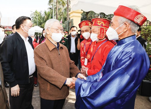 Tổng Bí thư Nguyễn Phú Trọng dự Ngày hội Đại đoàn kết toàn dân tộc tại xã Yên Sở
