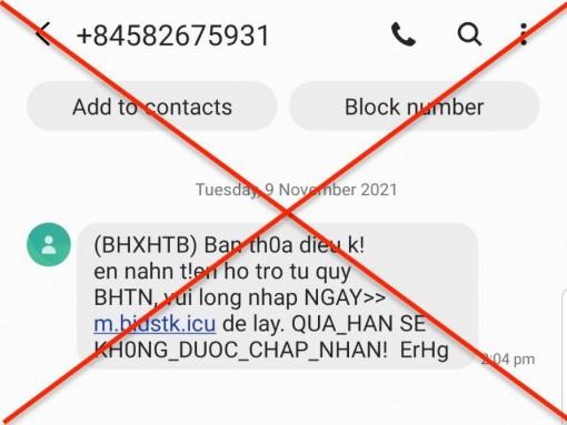 Cảnh báo tin nhắn giả mạo về chi trả hỗ trợ từ Quỹ hiểm thất nghiệp