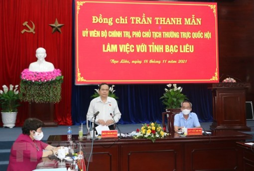 Phó Chủ tịch Thường trực Quốc hội Trần Thanh Mẫn làm việc tại Bạc Liêu