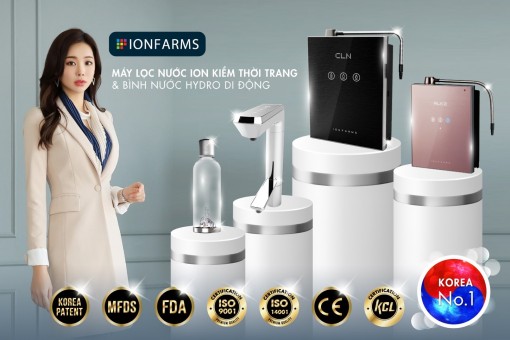 Sức hút mãnh liệt của máy lọc nước ion kiềm thời trang Ionfarms sắc màu thời thượng