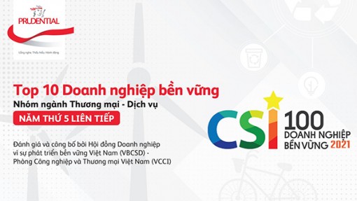 Prudential Việt Nam được vinh danh trong Top 10 doanh nghiệp bền vững