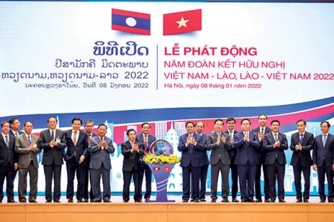Thủ tướng Việt Nam và Thủ tướng Lào đồng chủ trì Lễ phát động Năm Ðoàn kết Hữu nghị Việt Nam - Lào, Lào - Việt Nam 2022