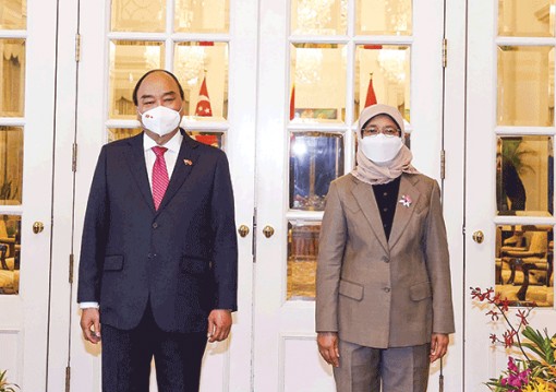 Chủ tịch nước Nguyễn Xuân Phúc hội kiến Tổng thống Singapore